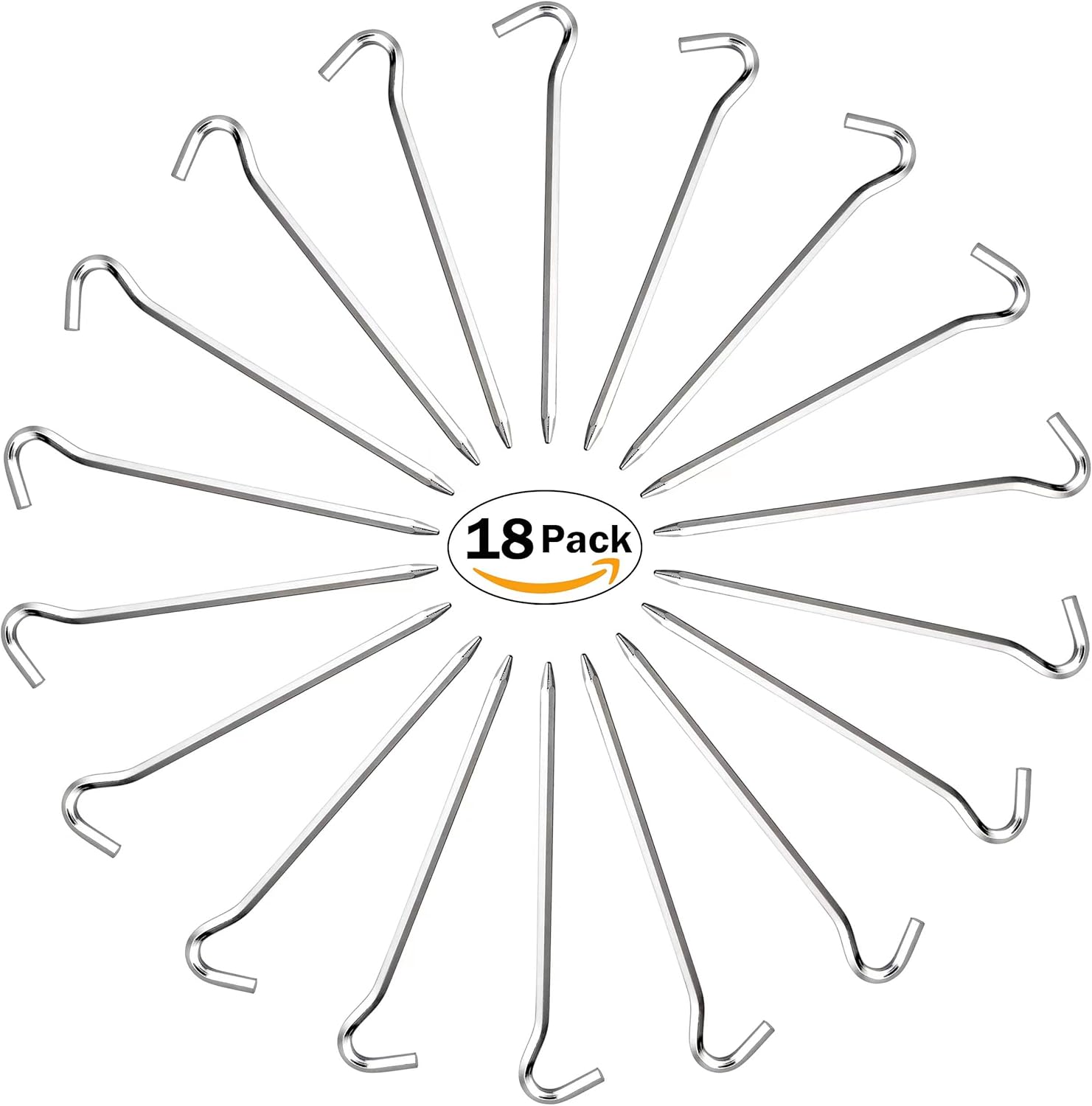 Pack De 12 Piquetas Para Tienda De Campaña De Aluminio - Estacas De 18 Cm Para Camping, Toldos, Hamacas O Trampolines