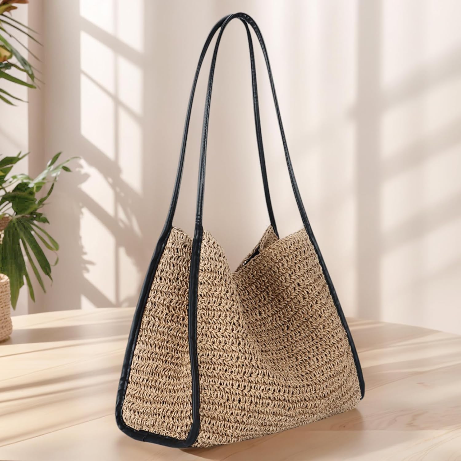 Freie Liebe Large Straw Beach Bag for Women 2025 Summer Woven Shoulder Purses Boho Handbags for Vacation - Image 3