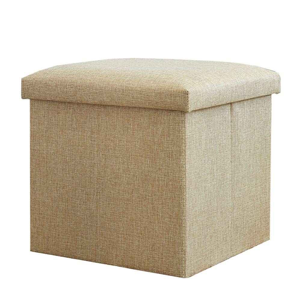 Tabouret de rangement 30x30x30cm en tissu couleur B pour salon