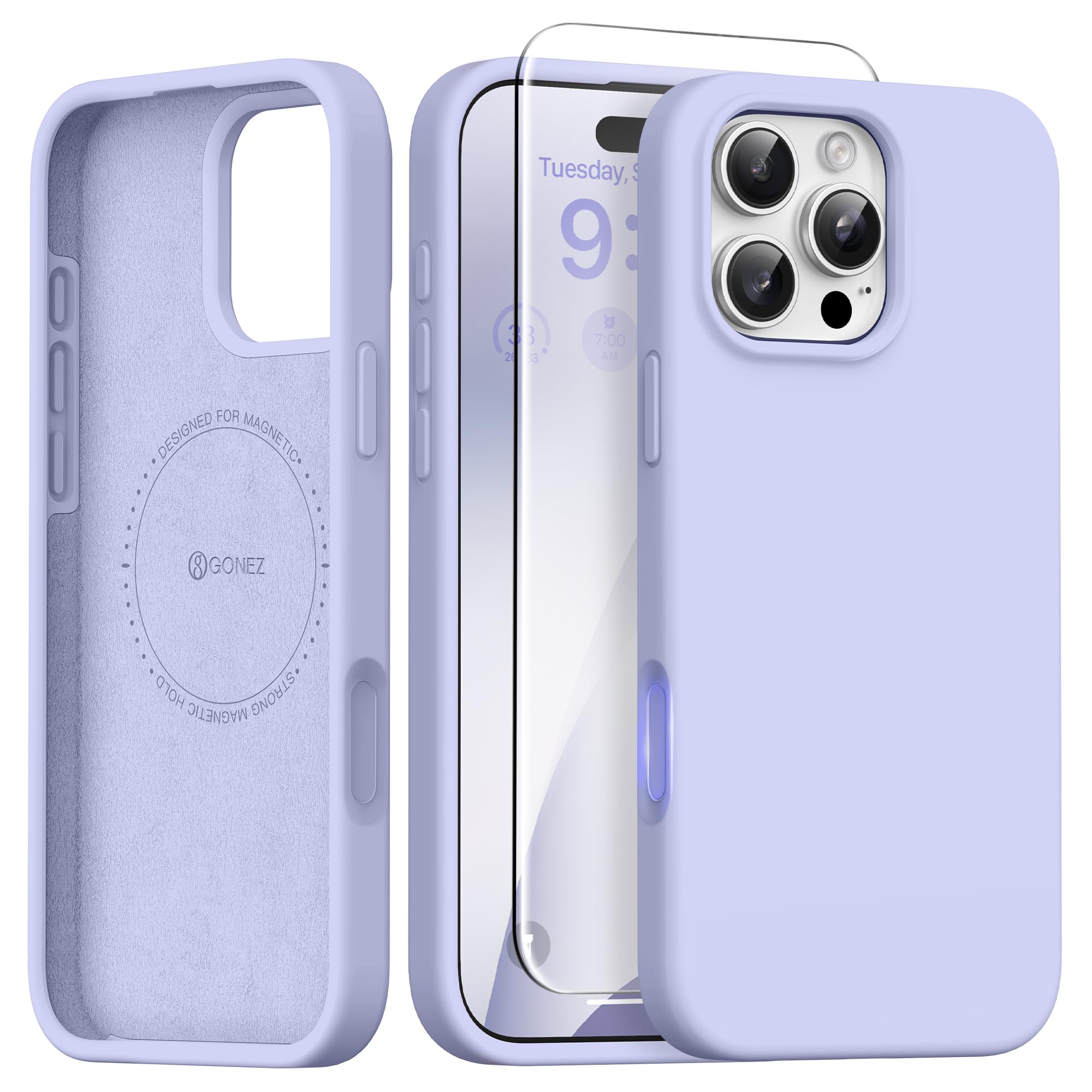 Coque magnétique pour iPhone 16 Pro Max anti-rayures doublure microfibre - 8
