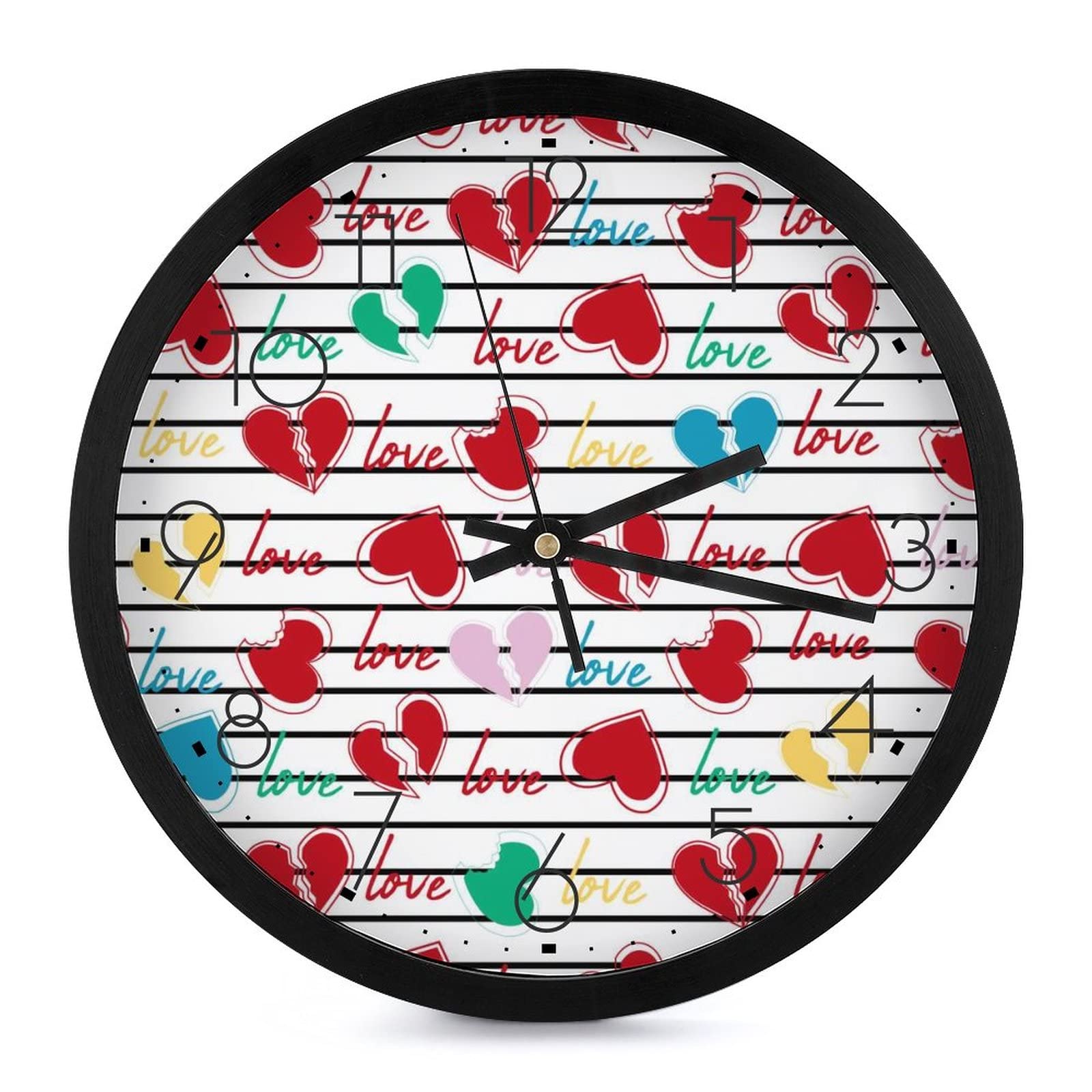 Horloge Murale Ronde Grands Chiffres Cadran Lisible Salon et Chambre 25.4cm