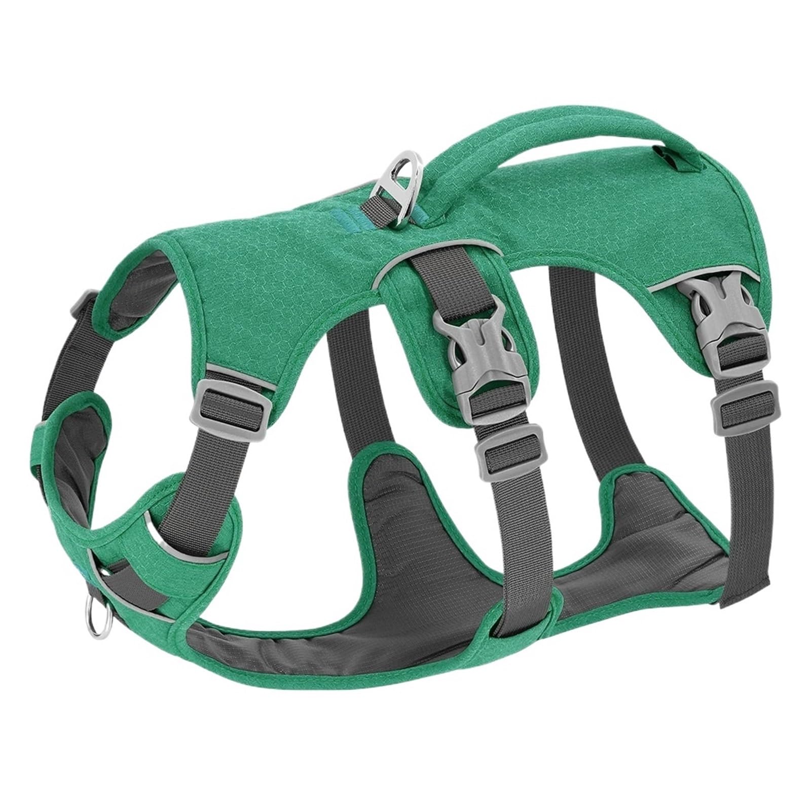 Arnés for Perros de Nailon, arneses Reflectantes, Chaleco Duradero con asa Ajustable for pequeños, medianos y Grandes Que Caminan(Green,M)