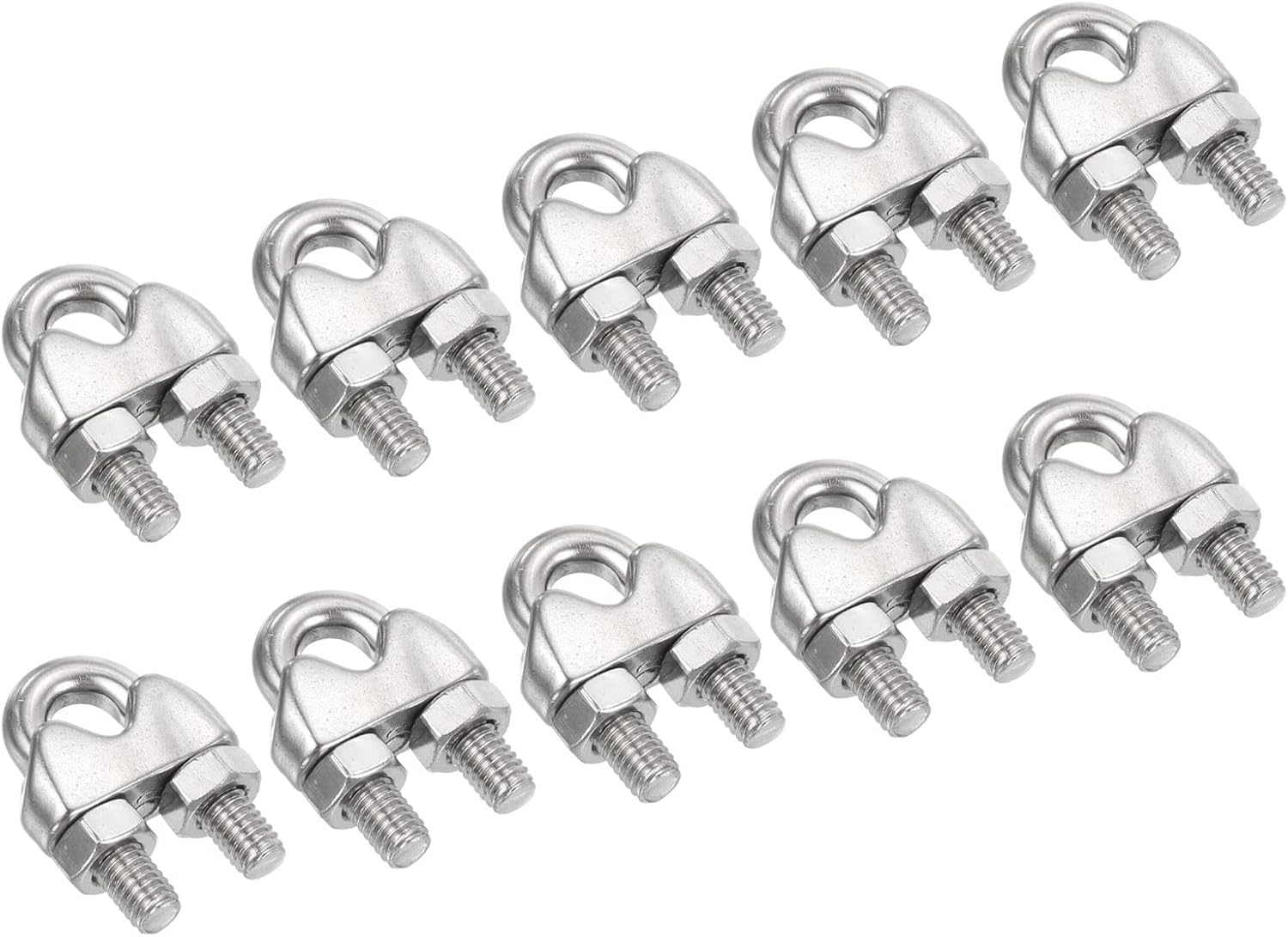 M METERXITY 10 Pack Wire Rope Clamp 1/4" Wire Cable Clip