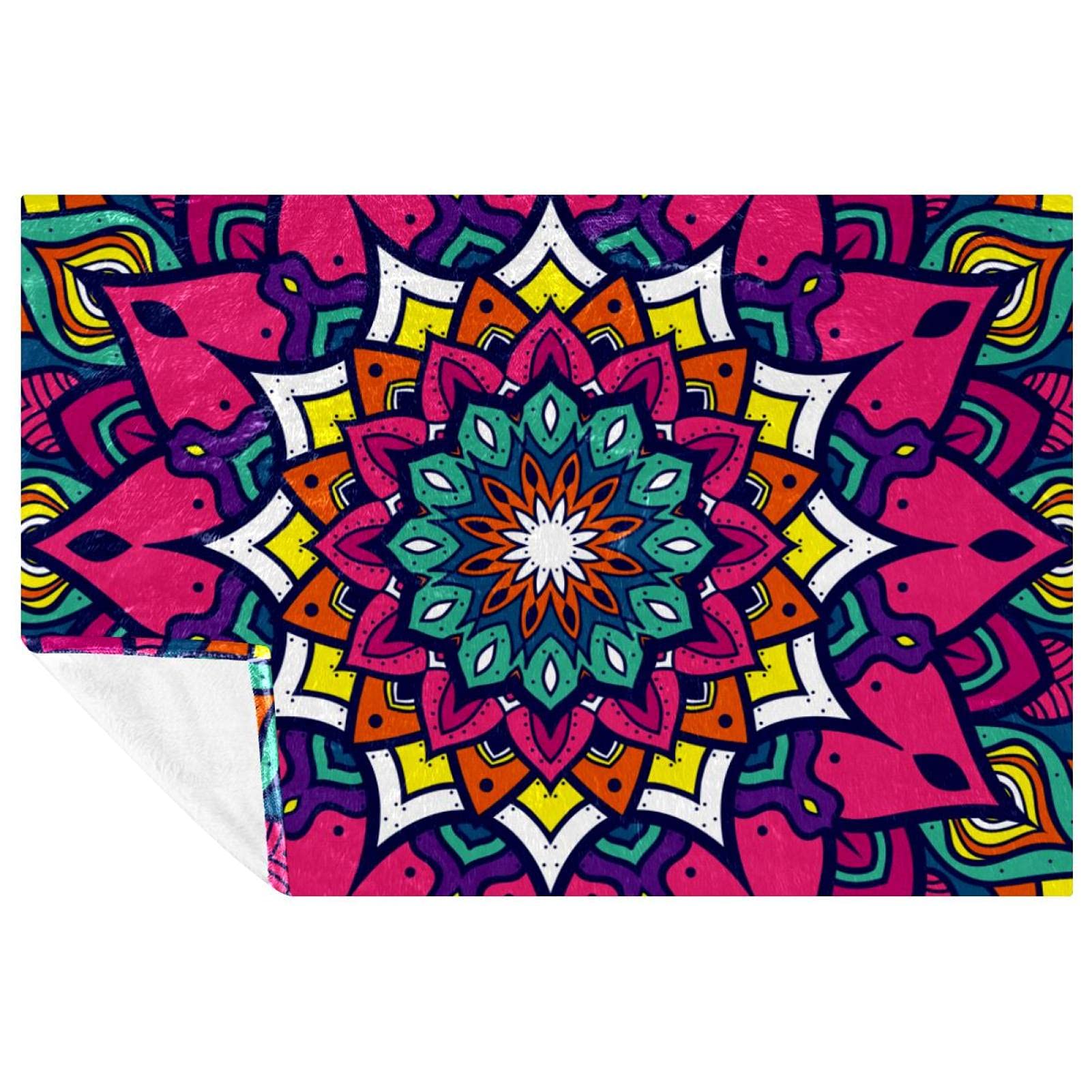 Couverture chaude pour canapé lit et extérieur plaid mandala anti-froid