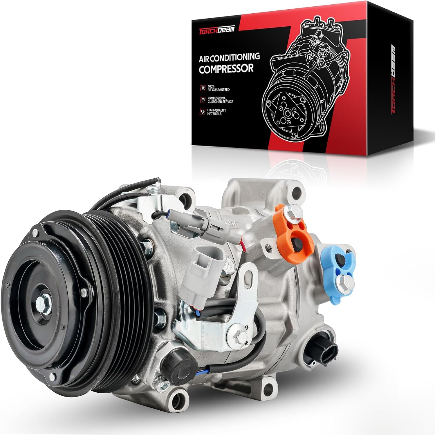Torchbeam AC Compressor with Clutch Fit for Toyota Highlander 2015-2022 3.5L, Camry 2018-2023 3.5L, for Lexus RX350 2018-2022, ES350 2019-2023, for Toyota Sienna 2017-2020, OE: 7422193, 168367
