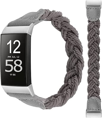 WIGERLON Metal Mesh Band For Fitbit Charge 4/3/SE - Stainless Steel Stretchy Solo Loop Replacement Watch Band - View #3