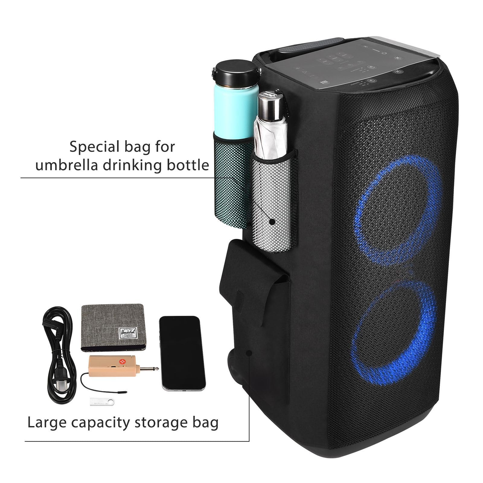 Multifunzionale Custodia Protettiva Borsa per JBL PartyBox 310, Impermeabile, Traspirante Pieghevole JBL Party Box 310 Accessori con Più Borse 2 Pezzi