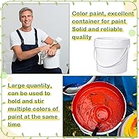 Vista 4 de Leinuosen 8 cubos de plástico con asa y tapa, duradero, resistente, seguro para alimentos, contenedor para almacenamiento multiusos, pintura