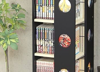 Amazon｜回転式の本棚！回転コミックラック 7段タイプ レッド