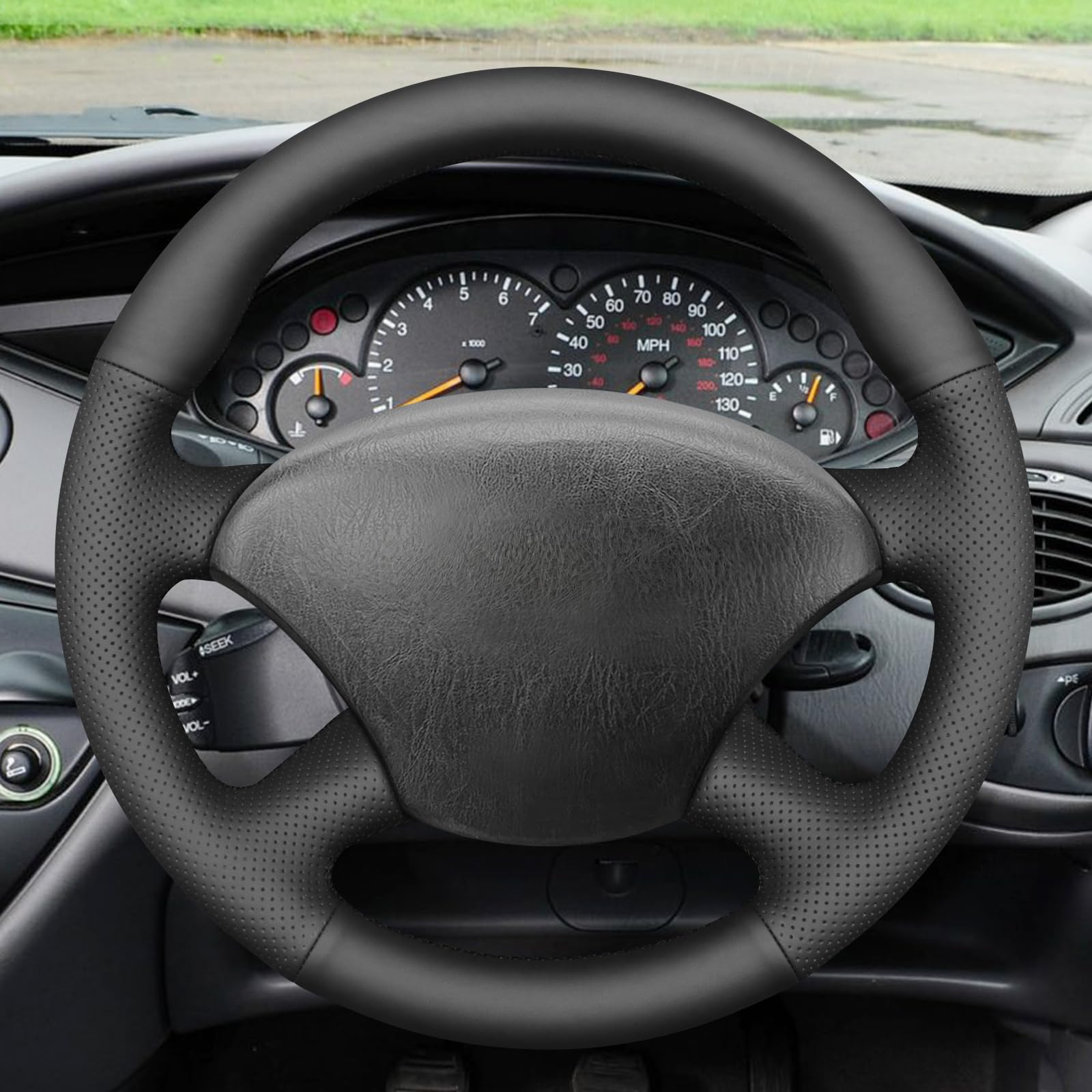MEWANT Funda de Volante a Medida para Coser Ford Focus | Ford Focus MK1 1998-2004 volante / Ford Focus MK1 1998-2004 Transpirable Para Volantes Calefactados Duradero