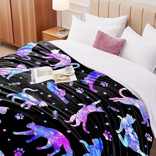 Miniatura 6 de Manta de Gato para Amantes de Gatos, Regalo Suave y Cálida de Franela, Manta de Gatos para Arropar, Regalo para Niñas, Mujeres, Niños, Adultos 50" X