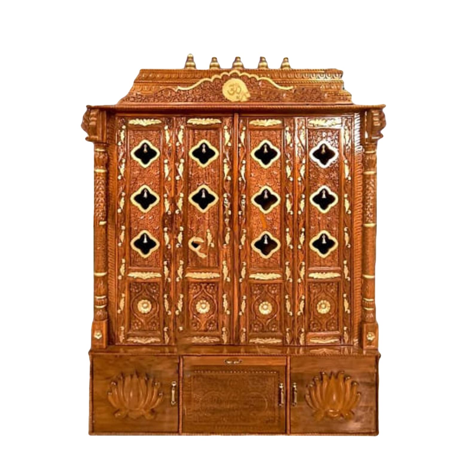 Buy Wooden Temple for Home Pooja Teak Wood Decortive Mandir Living Area