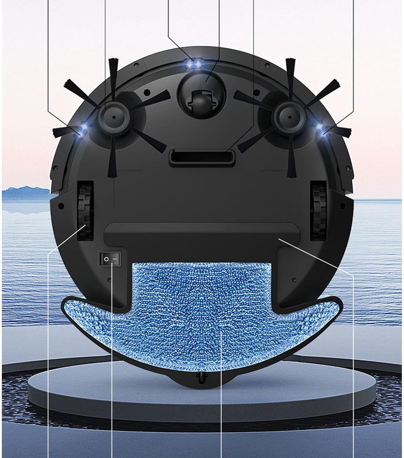 Automatic Water Vacuum Cleaner Intelligent Sweeping Robot Suck Drag Appliances for Carpets Pet Hair