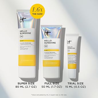 IT Cosmetics Hello Sunshine Hydrating Serum Facial Sunscreen SPF 50