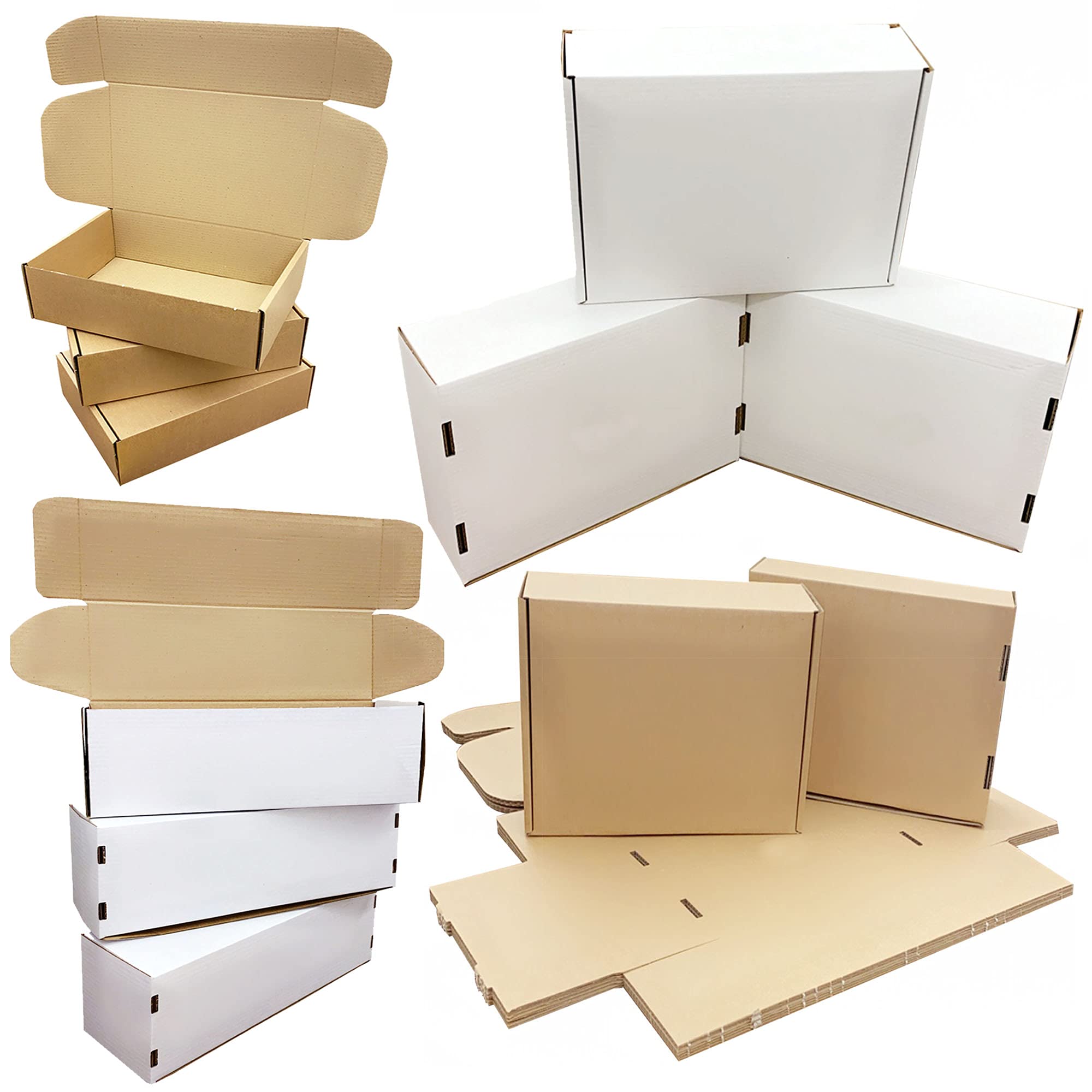 White or Brown Shipping Cardboard Boxes Postal Mailing Gift Packet/Parcel Mailer Boxes (4.5 x 4 x 2.75", Brown, 25)
