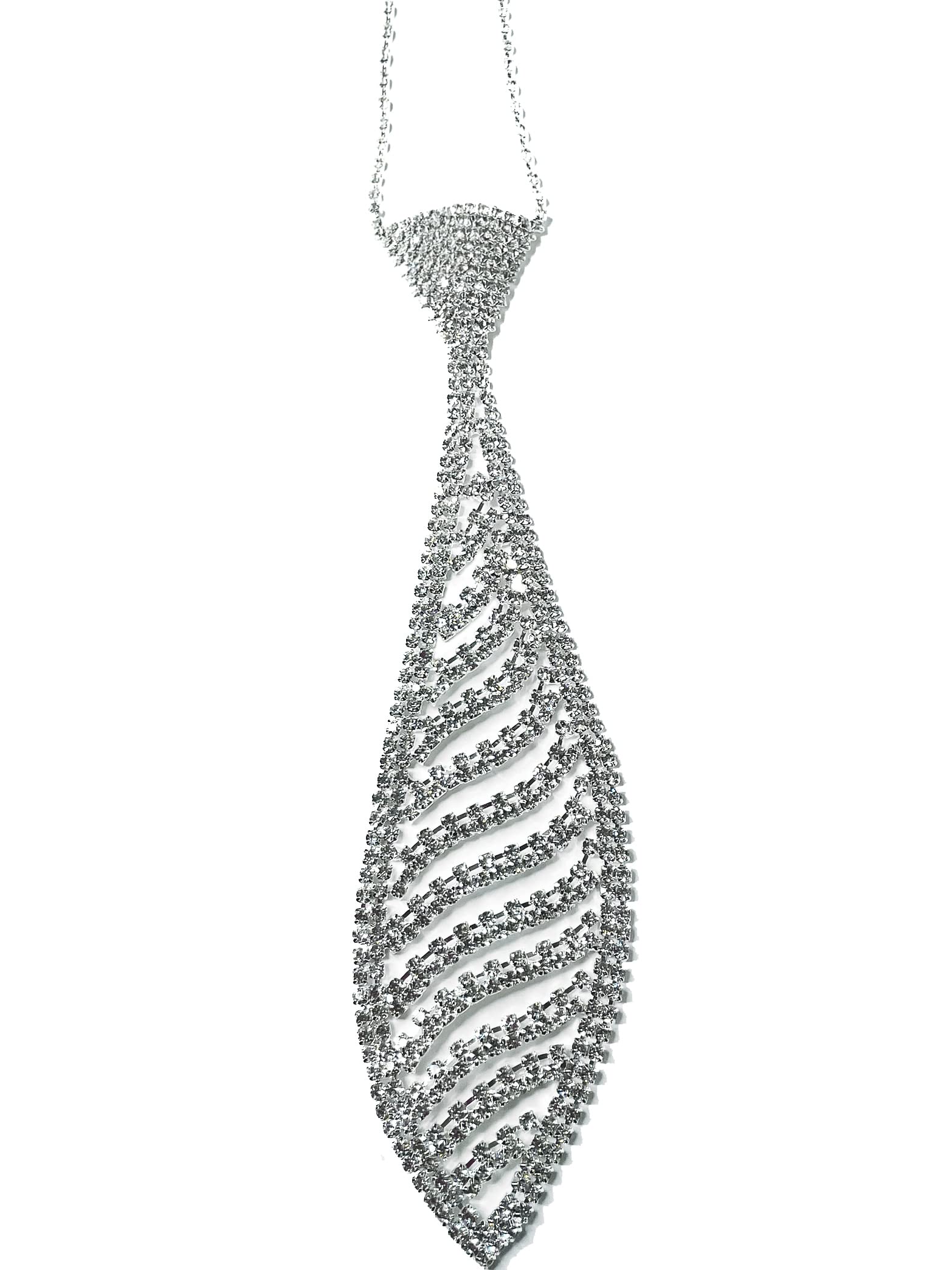 Woke Creations women's rhinestone choker necklace set matching silver dangle earrings brilliant white stones