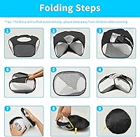 Vista 7 de Corralito de juegos para conejillos de indias, impermeable, para animales pequeños, con cubierta antiescape, portátil, transpirable, para interiores