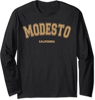 Modesto Sports College Style on Modesto Long Sleeve T-Shirt