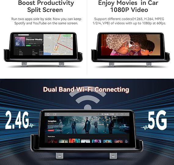XTRONS 10.25 Inch Android 14 Car Stereo for BMW 3 Series E90 E91 E92 E93 (2008-2012) with no Original Display, IPS Touch Screen 4+64GB GPS Navigation Support Wireless CarPlay Android Auto 4G LTE