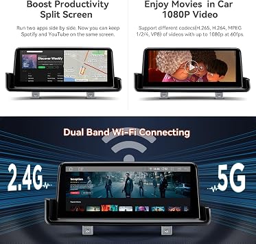 XTRONS 10.25 Inch Android 14 Car Stereo for BMW 3 Series E90 E91 E92 E93 (2008-2012) with no Original Display, IPS Touch Screen 4+64GB GPS Navigation Support Wireless CarPlay Android Auto 4G LTE