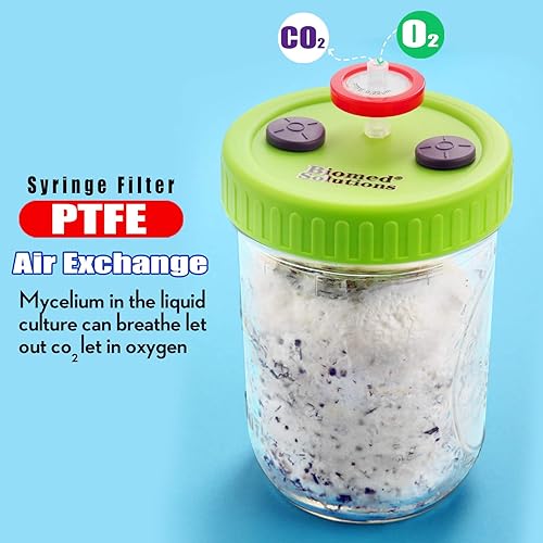 Miniatura 5 de 6 tapas de cultivo líquido de boca ancha, de grado alimenticio, de plástico de grado alimenticio, tapa de tarro de masón con filtro de jeringa de