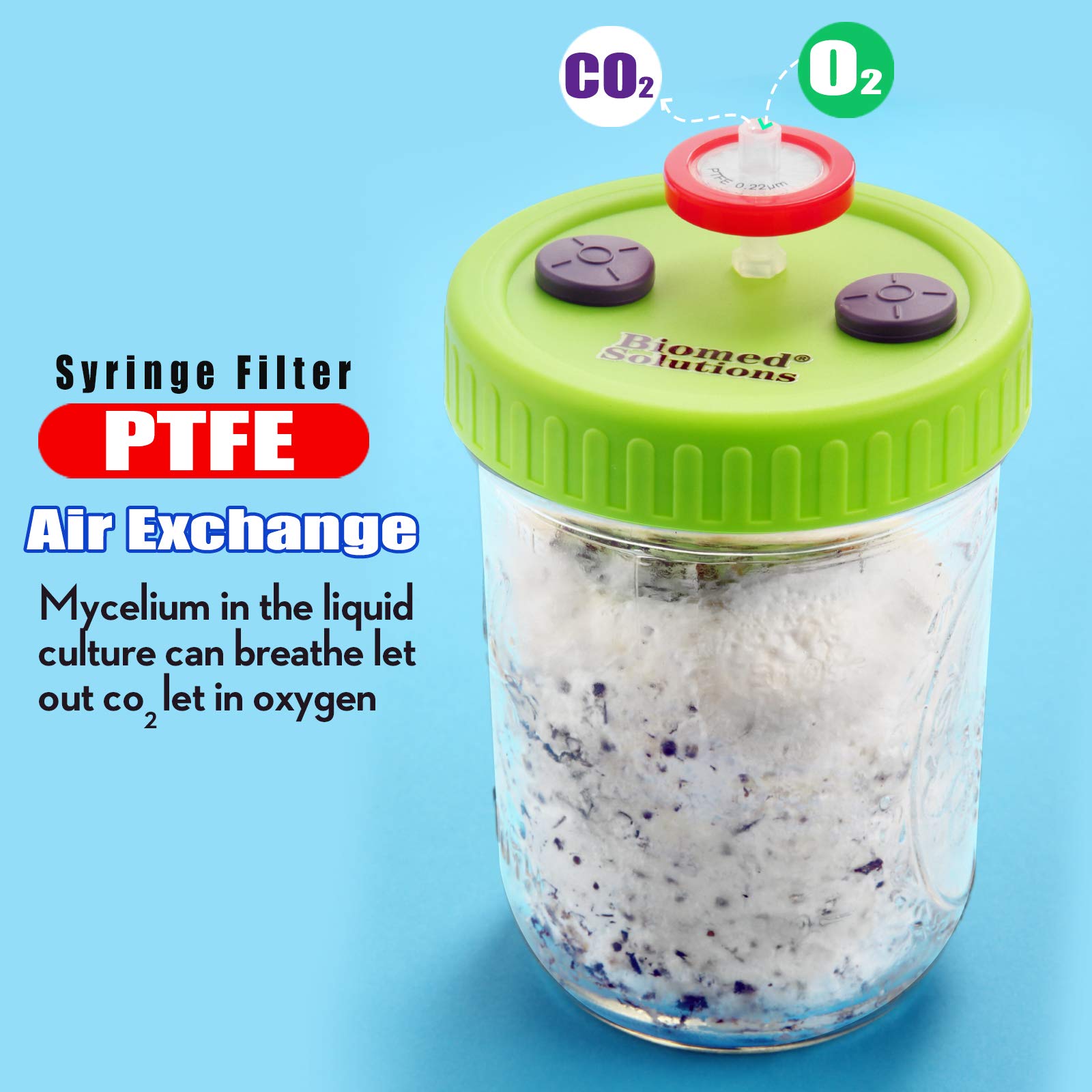 6Pcs Wide Mouth Liquid Culture Lid Food Grade Plastic Grain Spawn