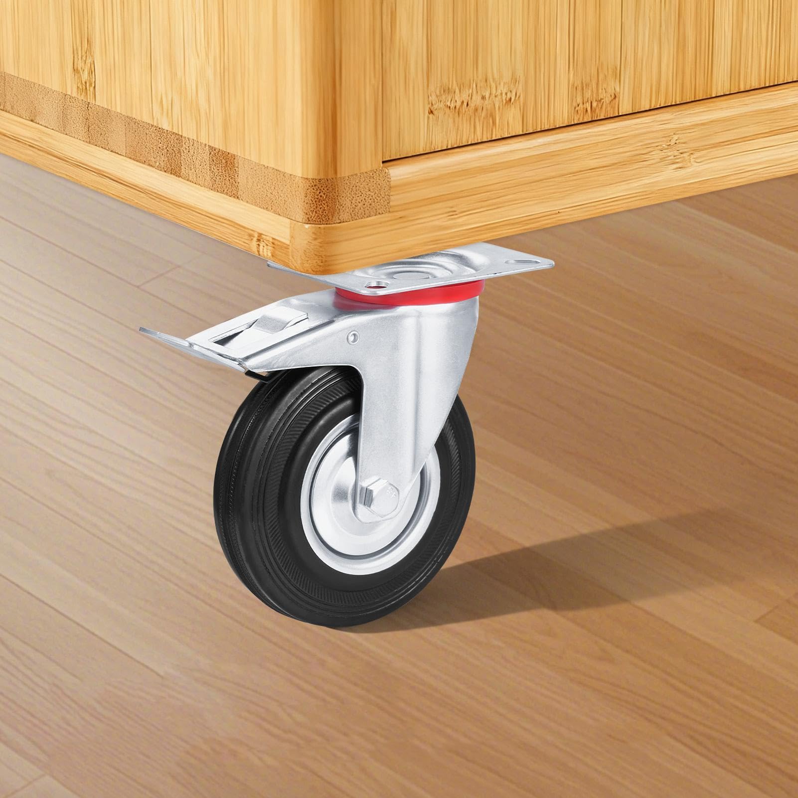 Möbelrollen 4-teiliges Schwerlast-Rollen-Set 360 Grad Schwenkbar Für | Rollbare Möbelrollen für Schrank Werkbank Couch Schublade Kühlschrank Schreibtisch Tisch Bettgestell Regalein