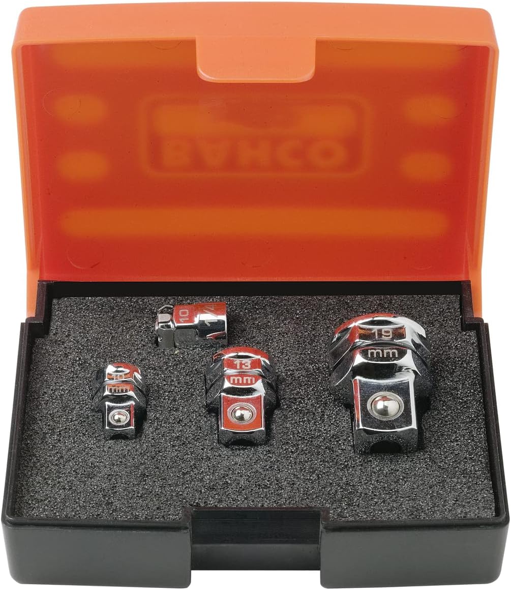 Bahco 1RMA/S4 BH1RMA/S4 Ratcheting Wrench Adaptors Set, Multi-Colour, Set of 4 Pieces