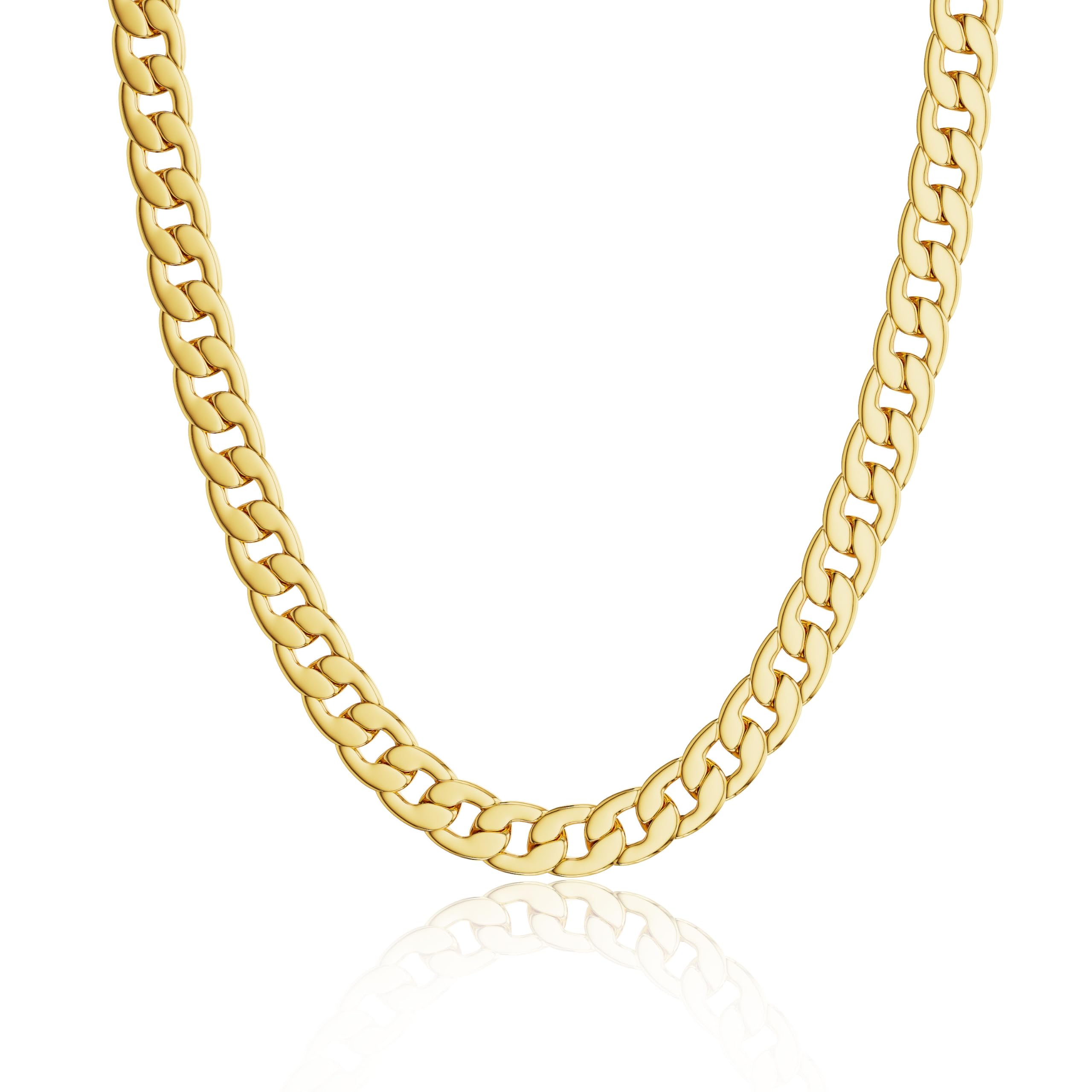 Moodear Gold Necklace for Women Dainty Chunky 14K Gold Plated/Sliver Plated Chain Necklace Cuban Link Paperclip Chain Choker Toggle Clasp Layered Necklace for Women Trendy Fashion Gift