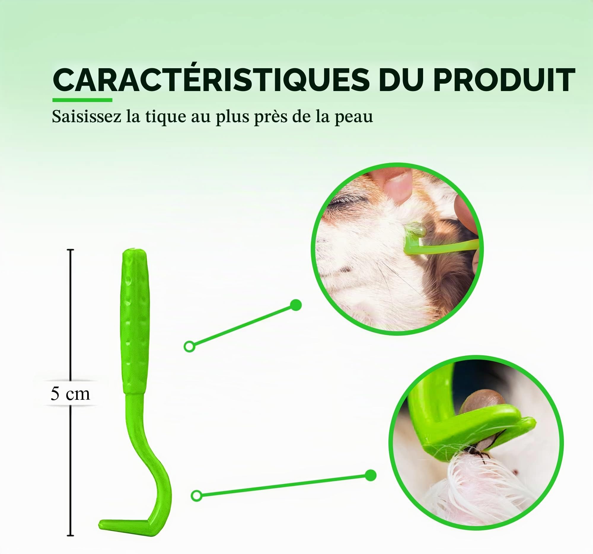 MYDAISY Lot de 5 Pinces à tiques avec étui - Pince à Tiques pour Chats et Chiens - Protection Contre Les Tiques pour Les Humains, Les Animaux Domestiques et Les Enfants - Crochet à tiques