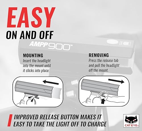 Miniatura 7 de CATEYE AMPP - Luz recargable USB para bicicleta: faro OptiCube™ súper brillante de alta visibilidad para viajeros, ciclistas de carretera y