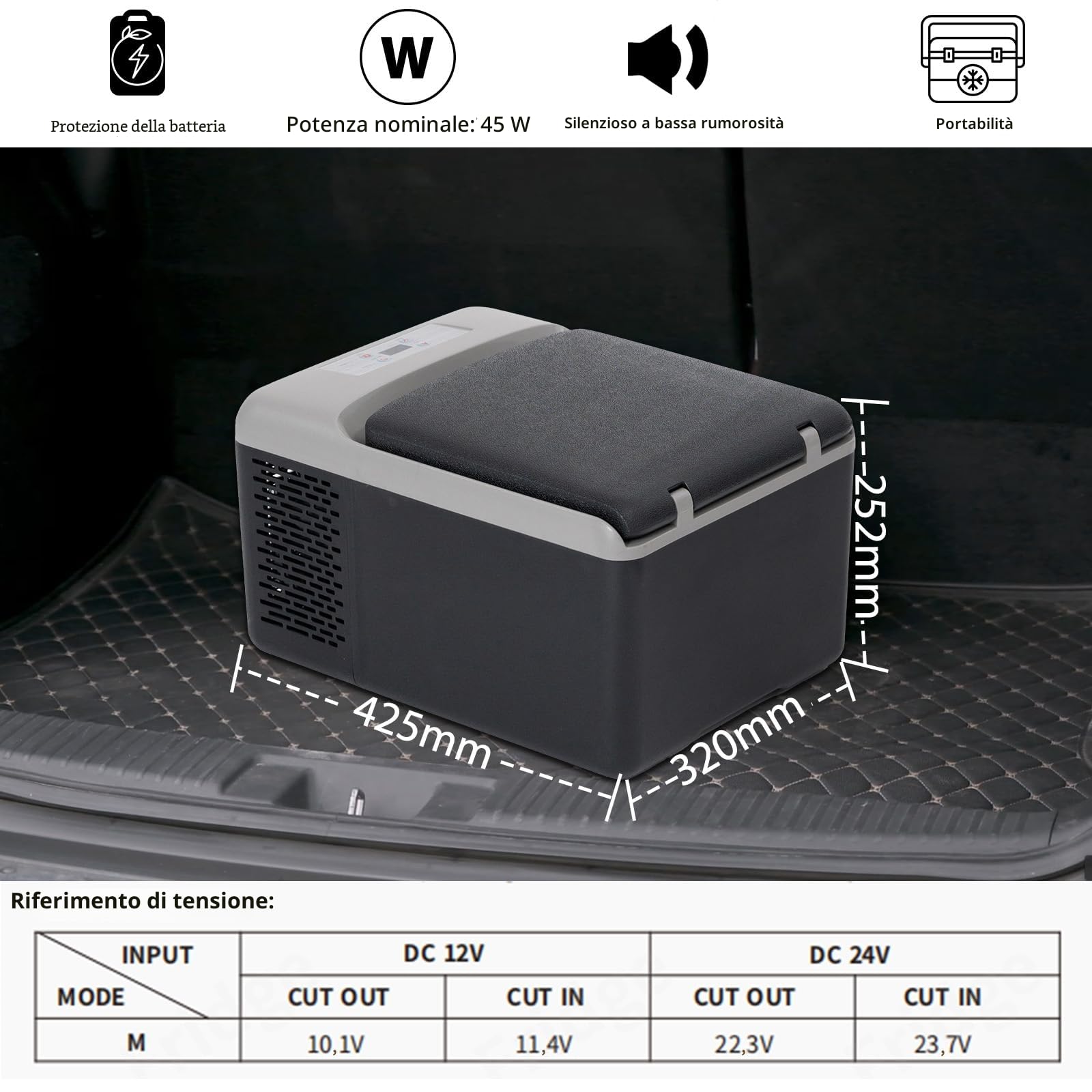 Alpicool C9PT 9L Frigorifero Mini Compressore Elettrico Auto Camping Freezer Box Portatile Nero