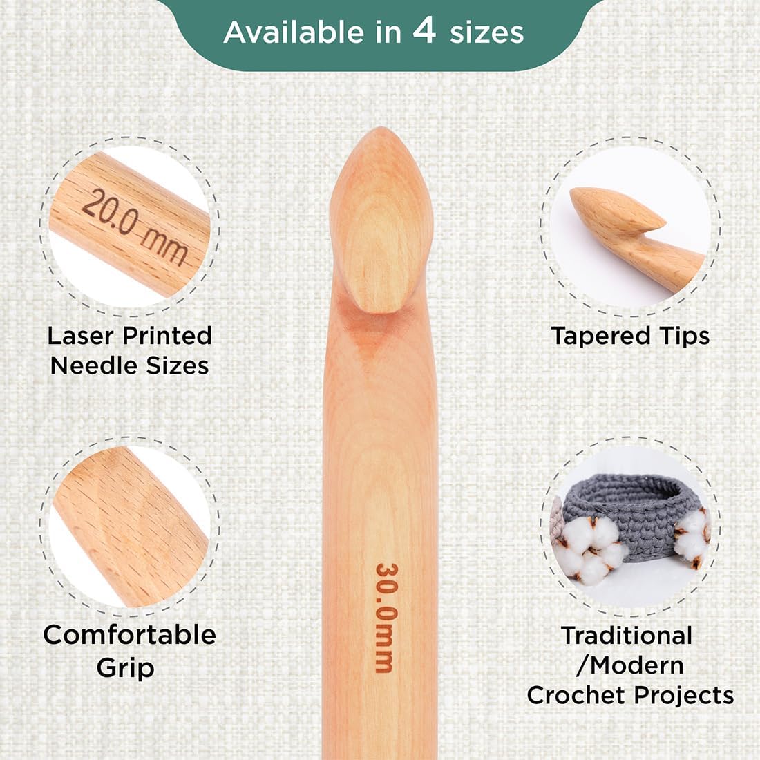 KnitPro Jumbo Single-Ended Crochet Hook | 30.00mm