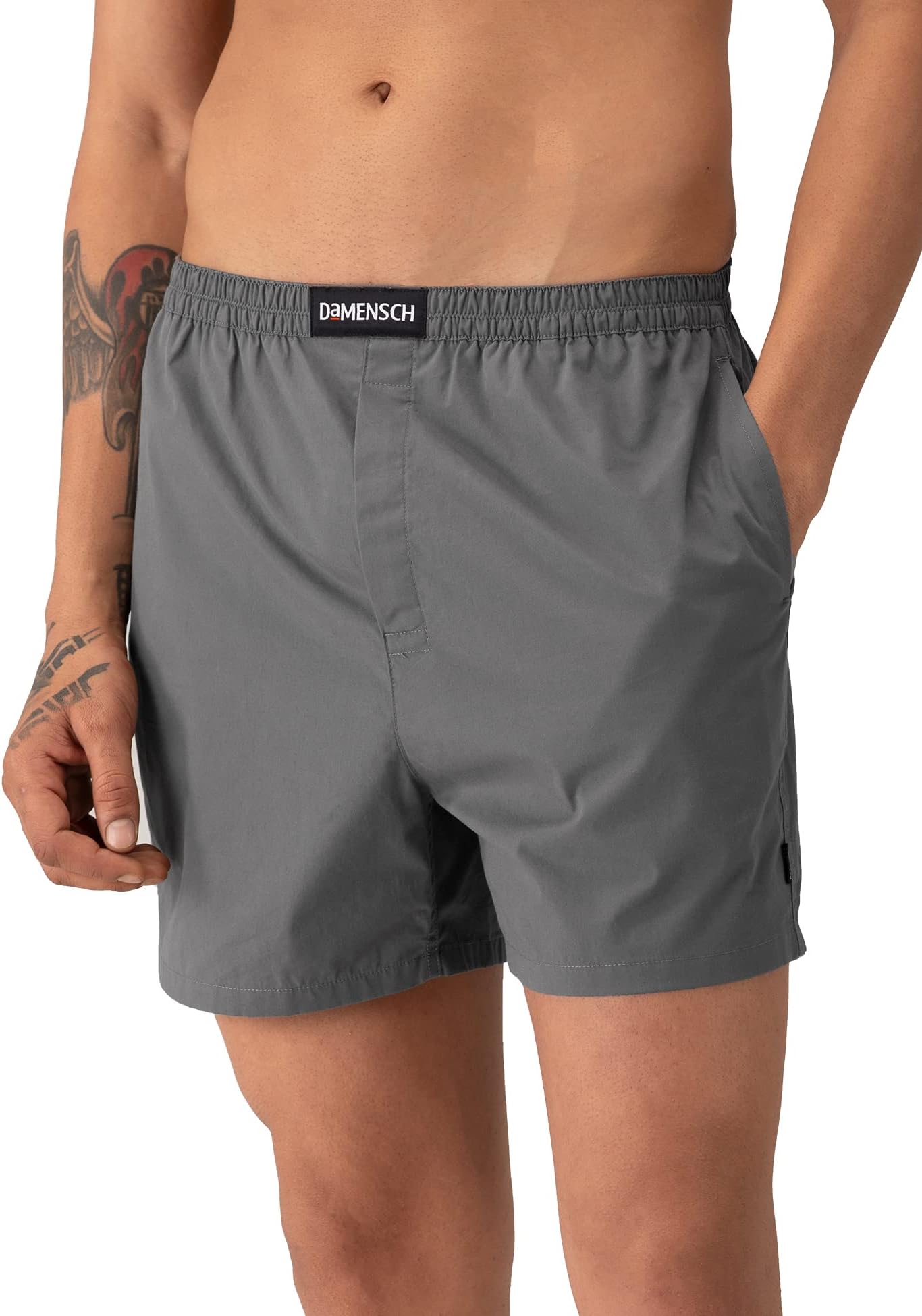 Regular Fit Solid 100% Soft & Durable Cotton Boxer Shorts Dual Pockets Anti-Bacterial Moisture Wicking Microfibre Waistband Ultra-Light Boxers for Men