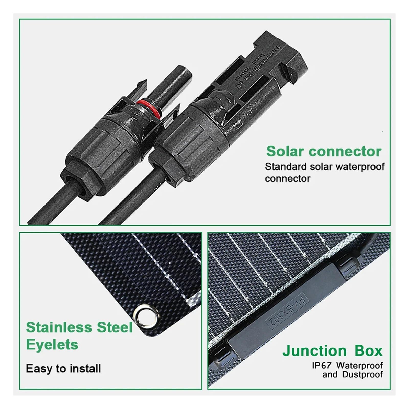 Panel solar 18v ​​100w 200w 300w 400w Célula solar monocristalina impermeable duradera flexible(100w solar panel)