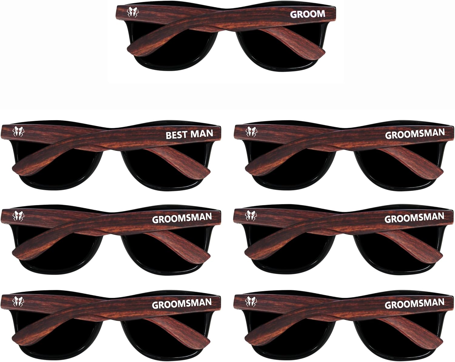 LADY&HOME Bachelor Party 7pcs Wedding Sunglasses for Groom, Best Man, Groomsmen Gifts Wedding Favor