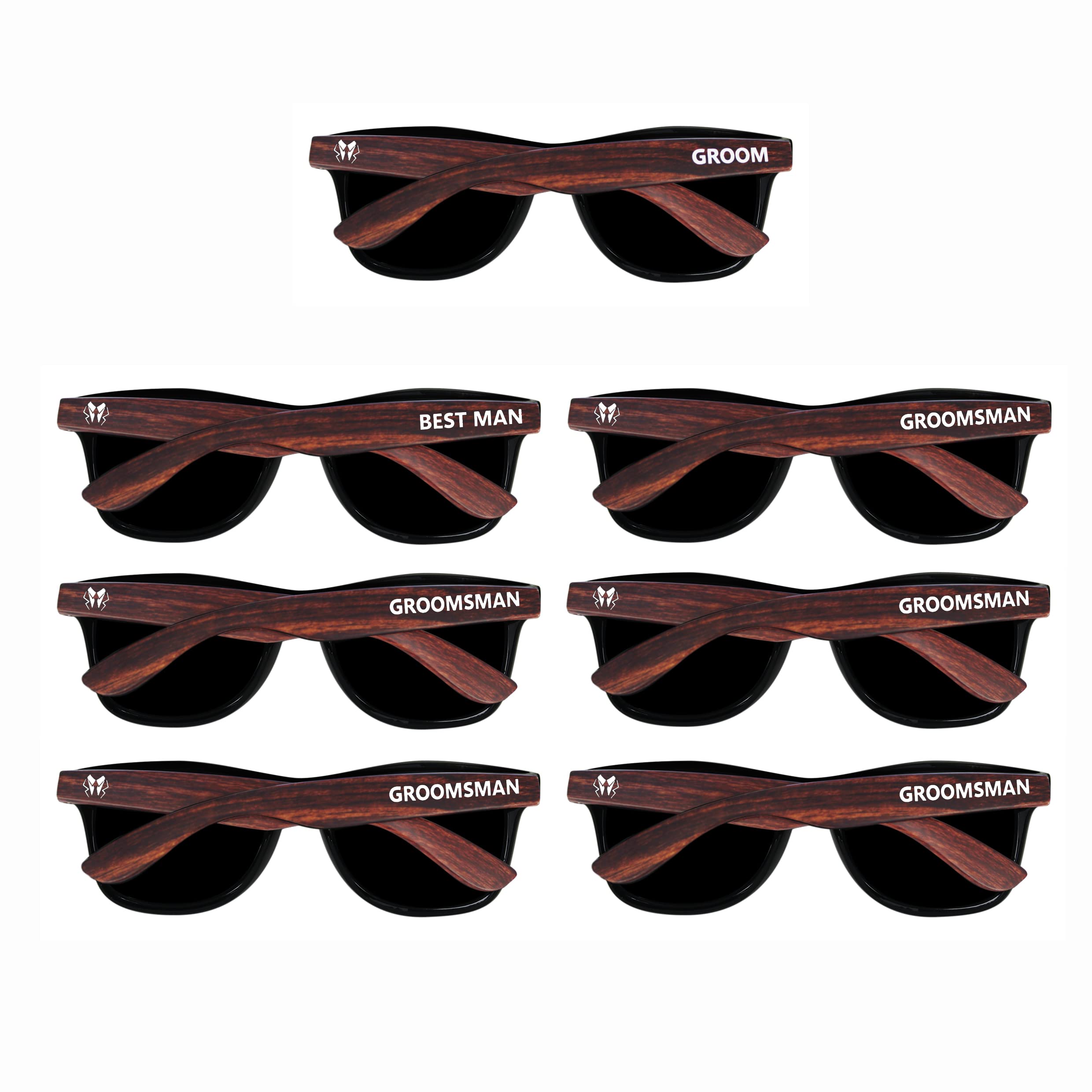 LADY & HOME Groomsmen Proposal Sunglasses 7pcs - Best Man Proposal Gift Sunglasses for Groom, Groomsman & Stag Party