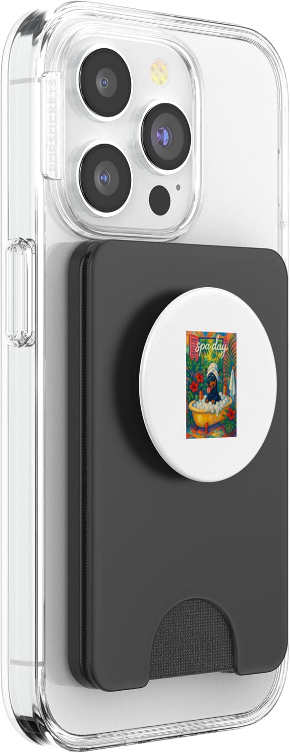 Funny Dog Dobermann Spa Bath Painting PopSockets PopWallet for MagSafe image 4