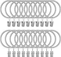 Vista 10 de 100 piezas de anillos de cortina con ganchos de clips de 1.26 pulgadas, anillos de cortina de acero inoxidable mate a prueba de óxido para soporte