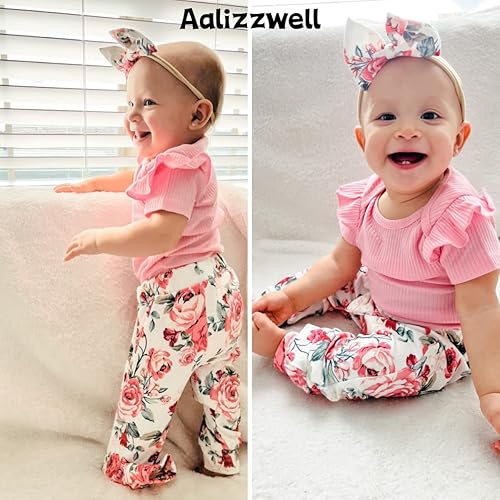 Miniatura 3 de Aalizzwell Conjunto de pantalones de canalé para bebés y niñas