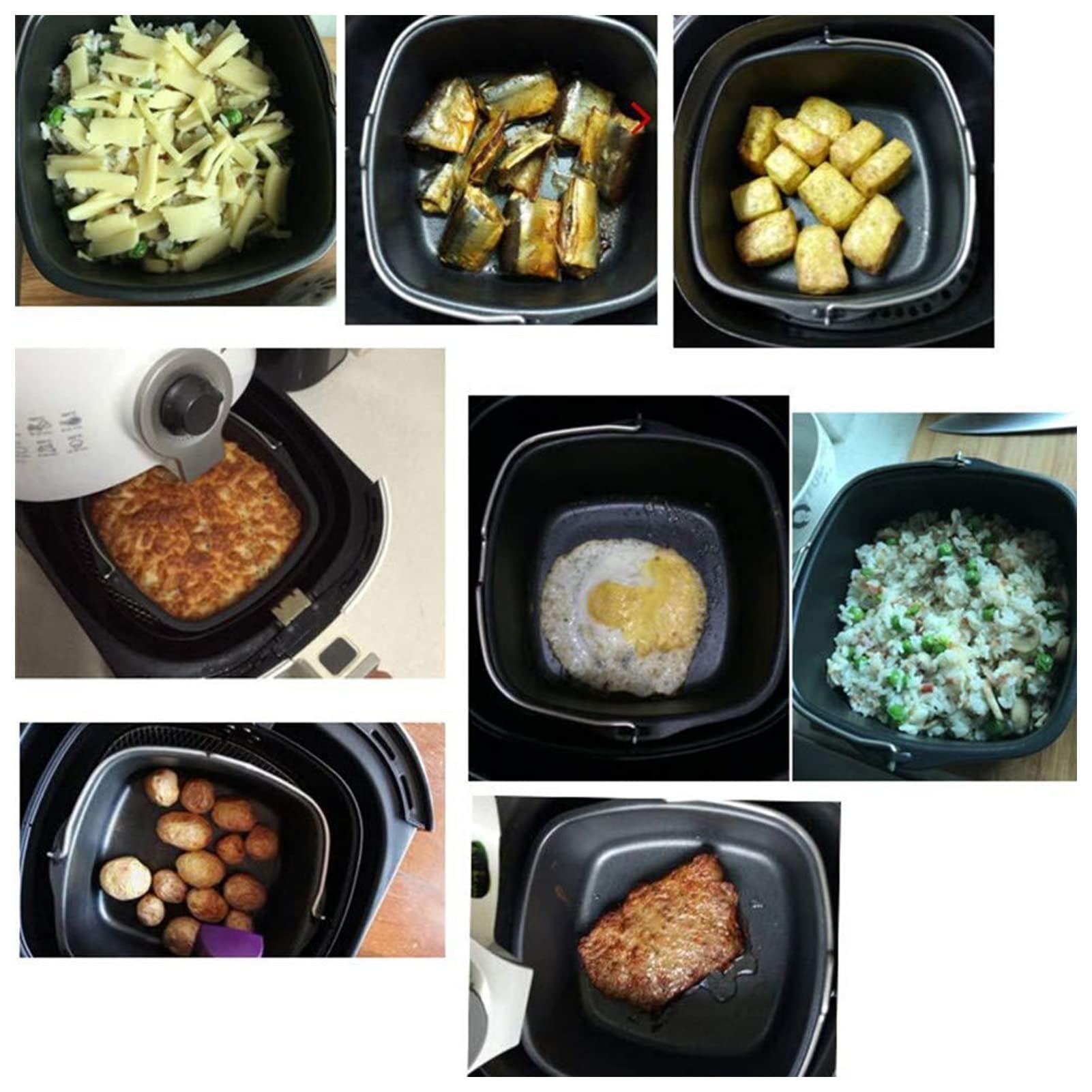 Ejoyous Foremka do frytkownicy na gorące powietrze, forma do pieczenia ciasta, Airfryer, akcesoria, patelnia do pieczenia chleba, frytkownica do HD9925 HD9860 HD9905 01 (18 cm), EJOYOUSO62CYS8TFK-11