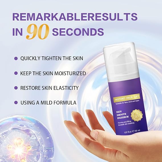 Instant Face Lift Cream - Temporary Tightening Formula for Face & Neck | Visibly Smooths Skin Texture, Improves Look of Wrinkles & Fine Lines | 1.01 fl oz / 60 ml