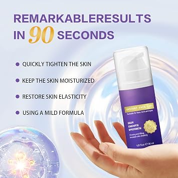 Instant Face Lift Cream - Temporary Tightening Formula for Face & Neck | Visibly Smooths Skin Texture, Improves Look of Wrinkles & Fine Lines | 1.01 fl oz / 60 ml