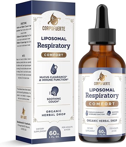 Gotas de alivio respiratorio liposomal 11 en 1 Gotas de gordolobo para pulmones con saúco, raíz de regaliz Apoya la limpieza pulmonar y el alivio