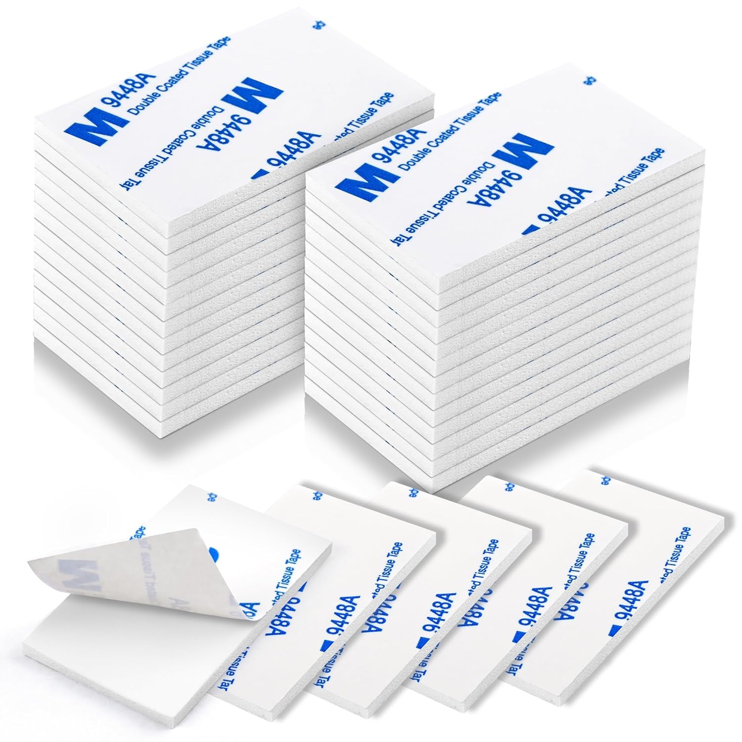 Vwejofff 100 Pack Sticky Pads Double Sided Heavy Duty, Adhesive Mounting Tape for Wall Car Home, No Drill Removable for Picture Hanging, 50x30mm x1mm Thick White