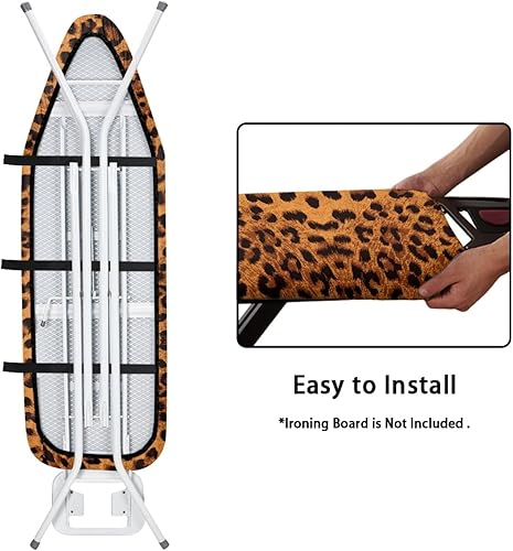 Miniatura 4 de Funda para tabla de planchar de leopardo y almohadilla de tamaño estándar para tabla de planchar y almohadilla de ventilación extra ancha para mesa