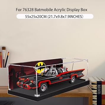 Acrylic Display Case for Lego 76328 Batmobile Model, 3mm Dustproof Display Box, Display Case Compatible with Lego 76328 (Model Not Included) (Background Build 3MM Black)