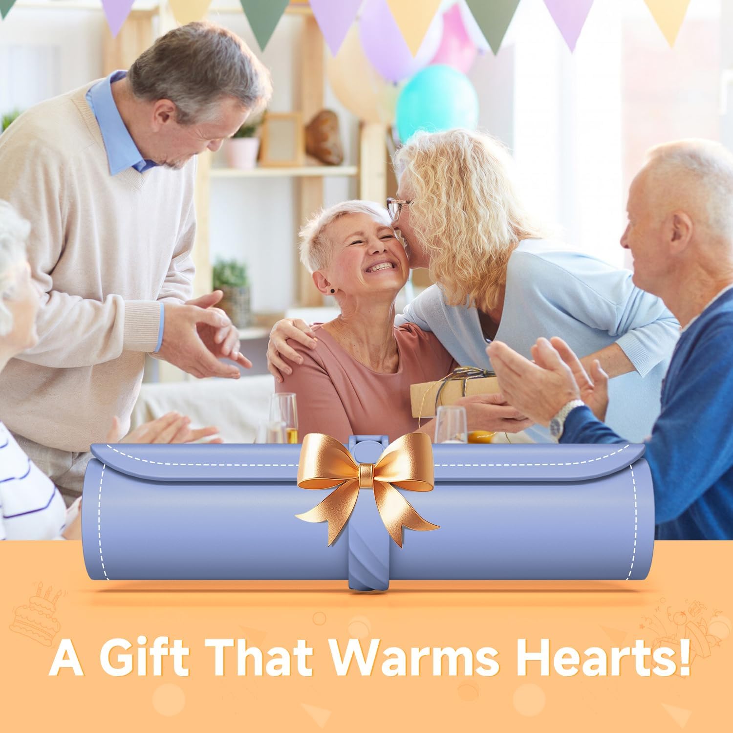 Warming Mat for Food - Electric Warming Tray, XXL(36"x16") Food Warmer Mat with Fast Full Surface Heating, Silicone Heating Mat for Party Buffet, Great Gift for Women, New Homeowners, Hosts (Blue)