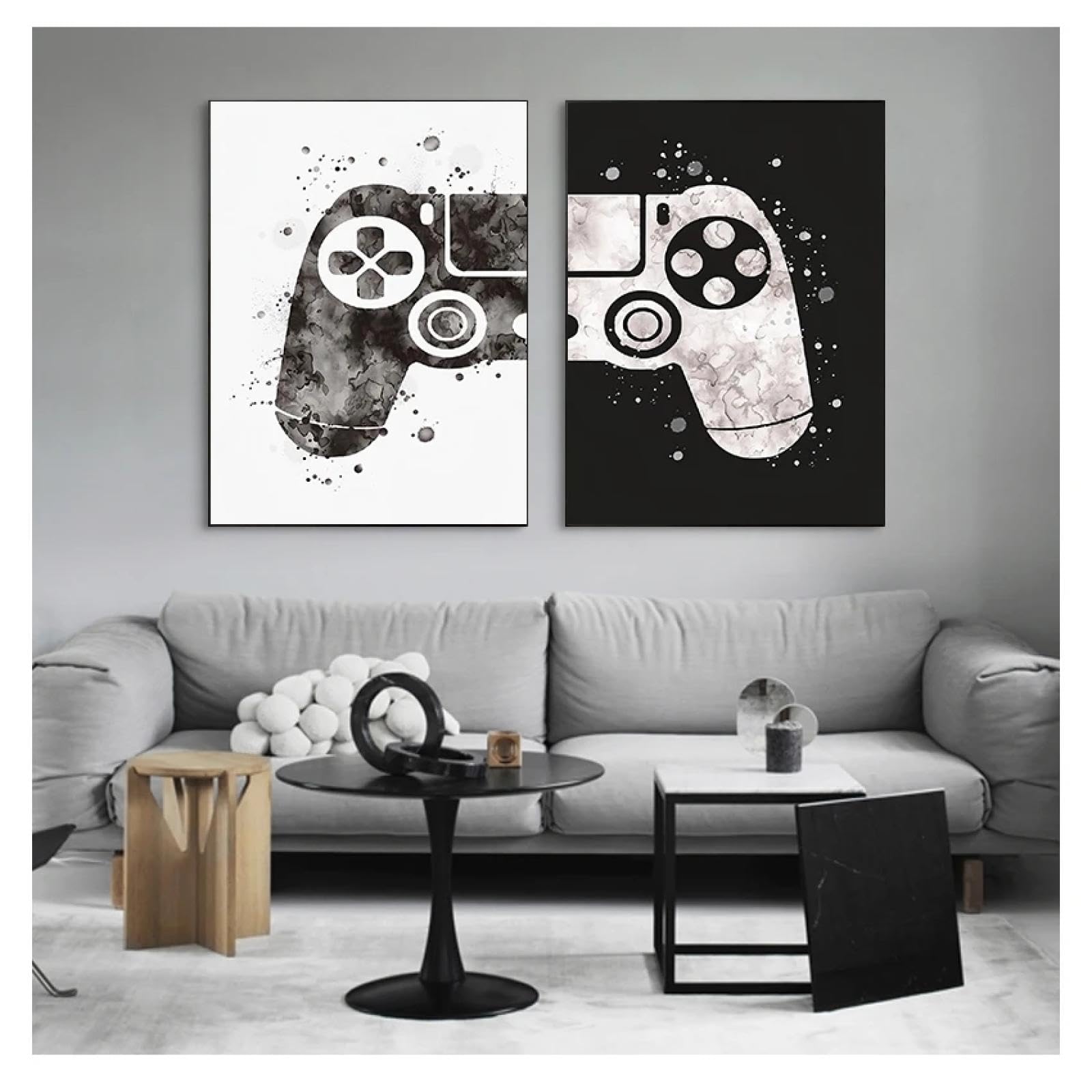 Gamepad ilustracja gra sztuka ścienna obraz joystick obrazy na płótnie do pokoju dziecięcego wystrój domu chłopcy gra plakat wydruki 50 x 75 cm x 2 z ramą