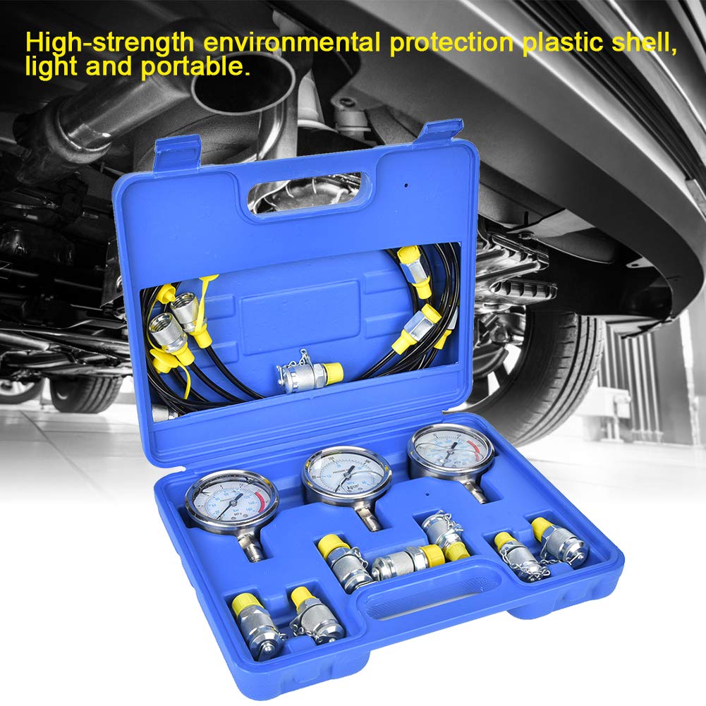 Kit per Prove di Pressione Kit per Prove di Pressione idraulica Strumento per Prove di Pressione per Attrezzature idrauliche con manometro per manometri Idraulici per Olio